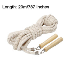 Multiplayer Long Jump Rope, Multiplayer Skipping Rope with Wooden Handle for Kids and Adult Fitness Equipment Cotton Hemp Jump Ropes Sports Ropes