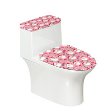 Santa Claus Candy Cane Toilet Seat Protector Soft Bathroom Toilet Cozy Set & Pack of 2 for Bathroom Accessories Reusable Elastic Edge