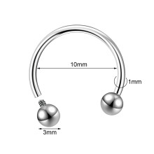 1Pc Surgical Steel Internally Threaded Septum Ring Nose Ear Lip Piercing Jewelry-1.0*10mm