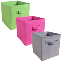 6/4/3/2/1pcs Collapsible Storage Cubes, 11", Heavy-Duty Fabric Bins with Handles, Multi-Color, for Shelves, Closet & Utility Rooms