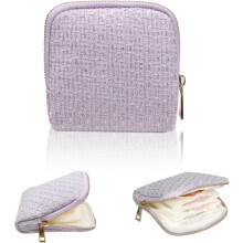 Travel Jewelry Case with Zipper, Portable Organizer for Bracelets Necklaces Bangles Rings Healing Crystals, Gift for Women with Purple Tassel