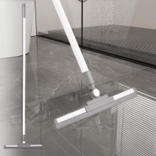 180 Swivel Head Floor Scraper with 53" Long Handle Adjustable Rubber Squeegee for Windows Tiles Garage & Shower 1 Piece Water Removal