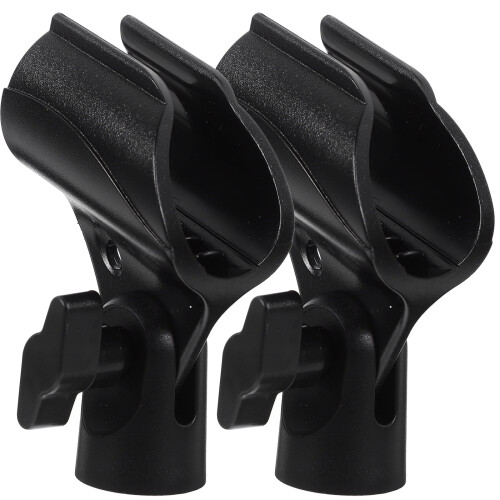 2-Pack Microphone Clip Holder Mic Clamp Stand Mount for Studio and Live Performance