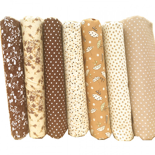 AUQ 7 Pieces Assorted Pre-Cut Thick Tabby Bundle Charm Cotton Quilt Fabric 2
