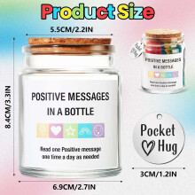 90 Mental Health Affirmations Jar with NFC Digital Quotes – Motivational, Inspirational, Self-Care Gift for Women, Office Organizer – Compatible