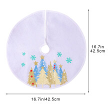 White Classic Tree Skirt for Tabletop Christmas Displays, Soft Apron Decor – Compatible with Standard Tree Bases