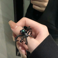 Gothic Punk Style Simulation Animal Spider Finger Rings For Women Men Adjustable Ring Funny Accessories Gift