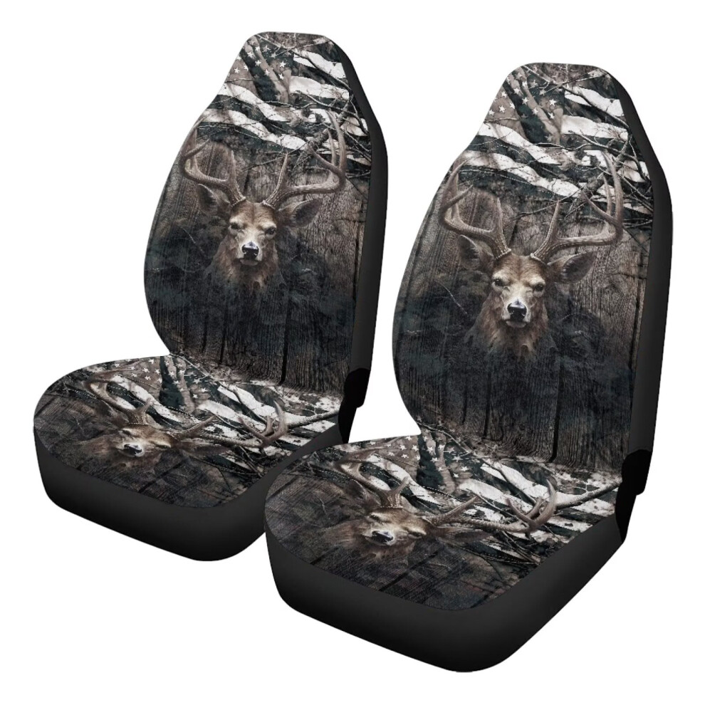 Car Seat Covers Front Set Camo American Flag 2 Pcs Coral 9085618977822