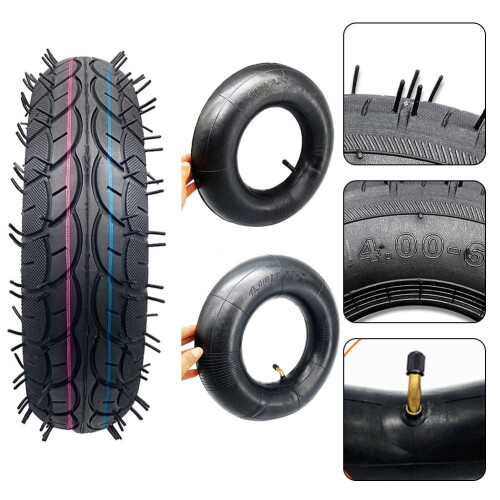 Tricycle Wheel Rubber 4.10/3.50-6 Inner&Outer Tire Accessories Black Practical 1