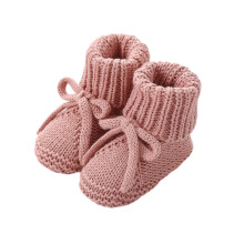 Cotton Knit Baby Booties First Walkers Nonslip Bottom And Adjustable Bowknot Tie Laces Detail For Infant Boys Girls