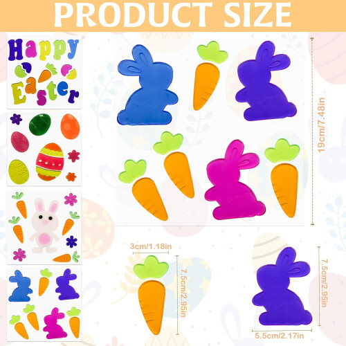 Easter Gel Window Clings Holiday Decor 4 pcs 1