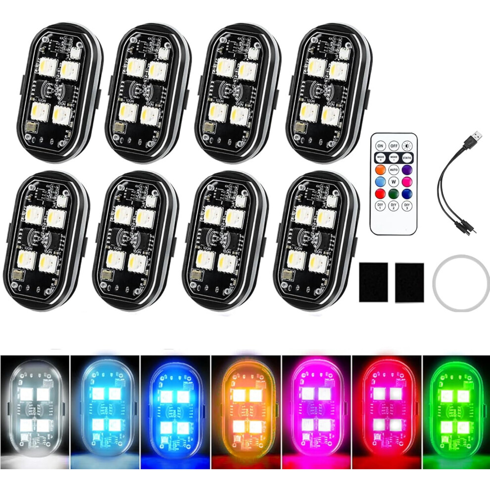 Wireless Rgb Led S With Remote Control,High Brightness Strobe ,8 Colors,10 Flash Mode,Usb Charging For Drone Car Motorcycle Bike Light 9558830243681