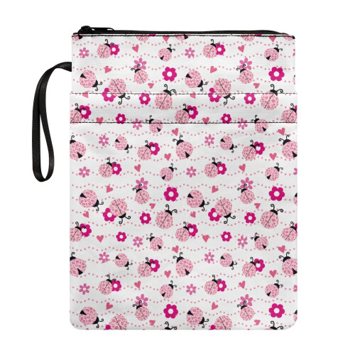 Ladybug floral book cover sleeve pouch 1pc