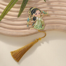 Creative Classic Cultural Metal Bookmark - Brass Painted Tassel Hollow Bookmark, Cartoon Chinese Style Wholesale