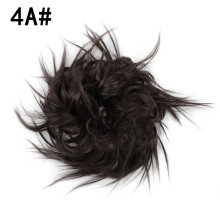 1PCS Messy Hair Bun Piece Updo Fake Scrunchies Extension Wavy Curly Hairpieces Ponytail Chignon Headband for Women, Black Brown