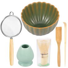 Matcha Bowl and Whisk Holder Premium Bamboo and Ceramic 500 ml Teacup Easy to Clean for DIY Matcha Starter Kit