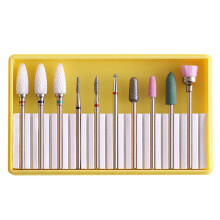 10PCS Nail Drill Bits for Acrylic Gel Manicure Pedicure Machine Tools High Speed Grinding Precision Tips