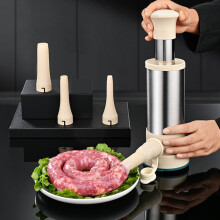 Manual Sausage Stuffer | Stainless Steel Sausage Maker & Meat Grinder | 2-In-1 Kitchen Tool for Sausages & Meatballs | Easy to Clean & Food Safe