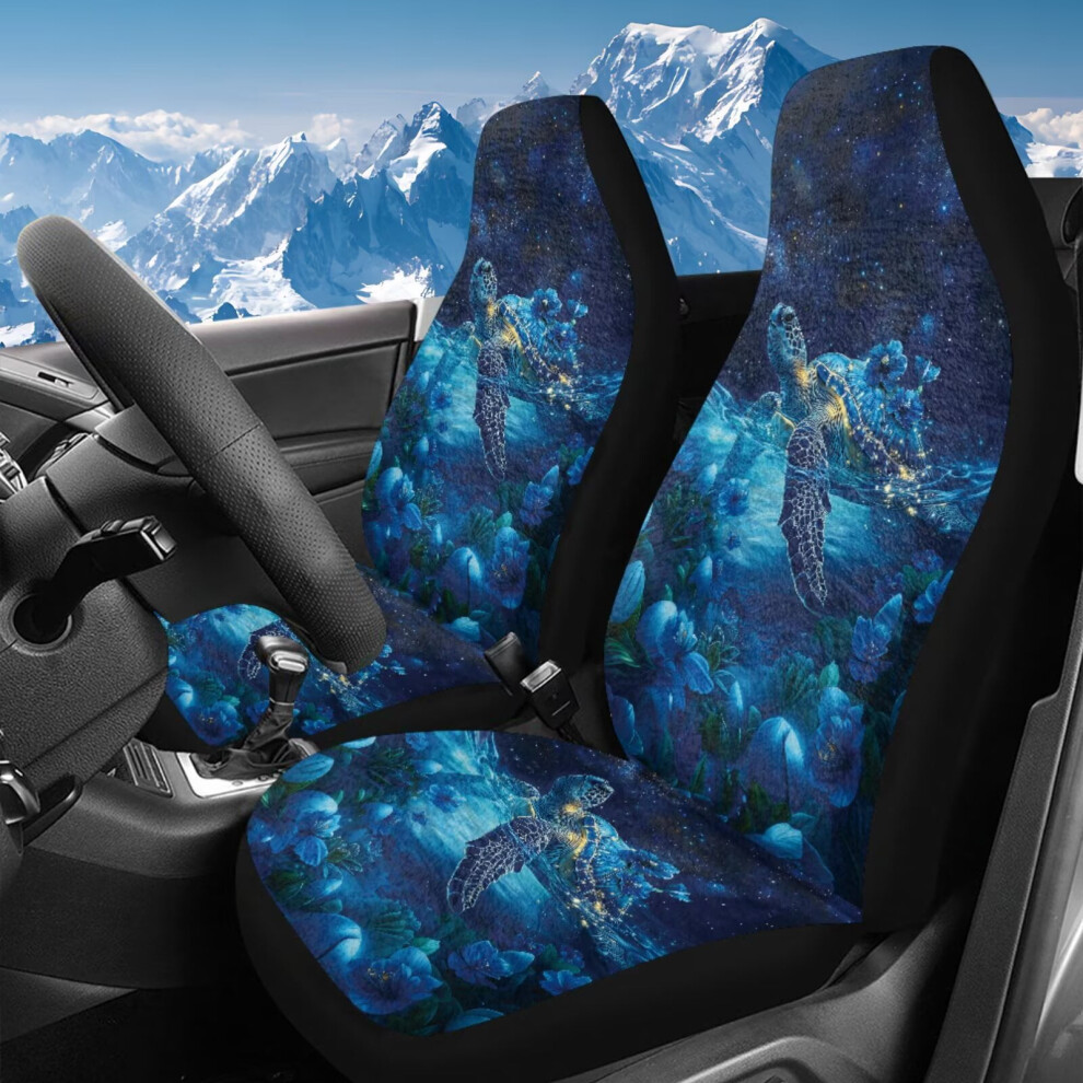 Bucket Seat Covers High Back Soft Boho Sea Turtle Design 2 Coral 9043876529894