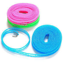 Windproof 8M Portable Clothesline for Camping & Travel – Elastic Nylon Line with Non-Slip Design (Pink)