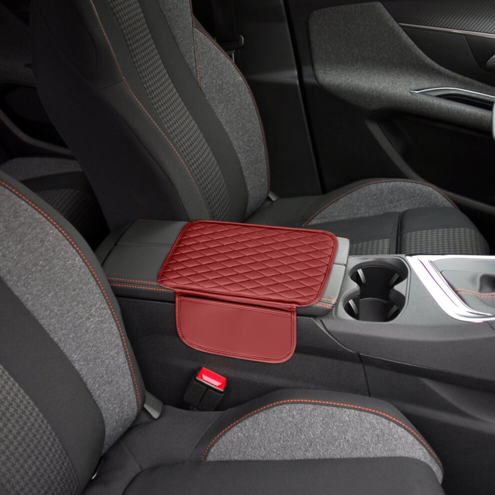 Car Armrest Storage Bag With Leather Pad & Soft Foam Â Universal Fit, Compatible With Cars, Trucks, Suvs 9087558656416