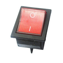 Interrupteur Kcd4 en forme de bateau, bouton d'alimentation haute puissance, 4 broches, voyant rouge, 31 x 25 mm, 16 A, avec témoins lumineux