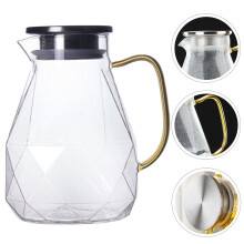 Clear Glass Pitcher with Lid, 1-Pack, Water Pitcher for Kitchen, Beverage, and Outdoor Use