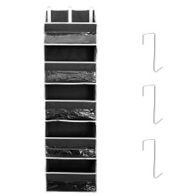 Over-the-Door Organizer with 5 Large + 10 Mesh Pockets, Large-Capacity Hanging Storage for Home