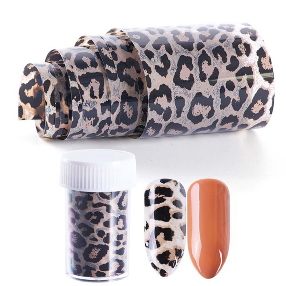 Leopard Print Nail Foil Transfer Stickers Animal Skin Design Decals For Acrylic Nails Manicure Tips Decoration Art Supplies