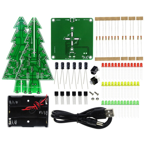 Κιτ DIY για Χριστουγεννιάτικο Δέντρο με LED 7 Χρωμάτων – Έργο Συγκόλλησης για