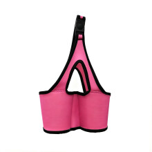 Pink Canvas Double Cup Holder – Hands-Free Beverage Sleeve for Coffee/Tea, Sports, Camping, Outdoor; Compatible with Standard Cups