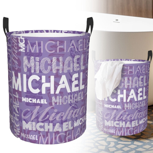 Custom Name Laundry Basket – Personalized Collapsible Hamper for Bathroom/Bedroom, Compatible with Home Use 1