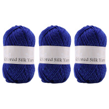 3 piezas de hilo colorido dorado y plateado de 4 hebras de acrílico para tejer a crochet, muñecas, bufandas y gorros para pasar el tiempo durante