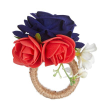 4th of July Flower Napkin Rings Handicraft for Mother's Day Banquet Birthday Party Independence Day