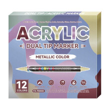 Dual Tip Acrylic Paint Markers With Flexible Fine And Broad Chisel Nibs For Artists And Diy On Multiple Surfaces