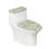 Polyester Daisy Pattern Bathroom Toilet Cover Set 2 Pieces 1