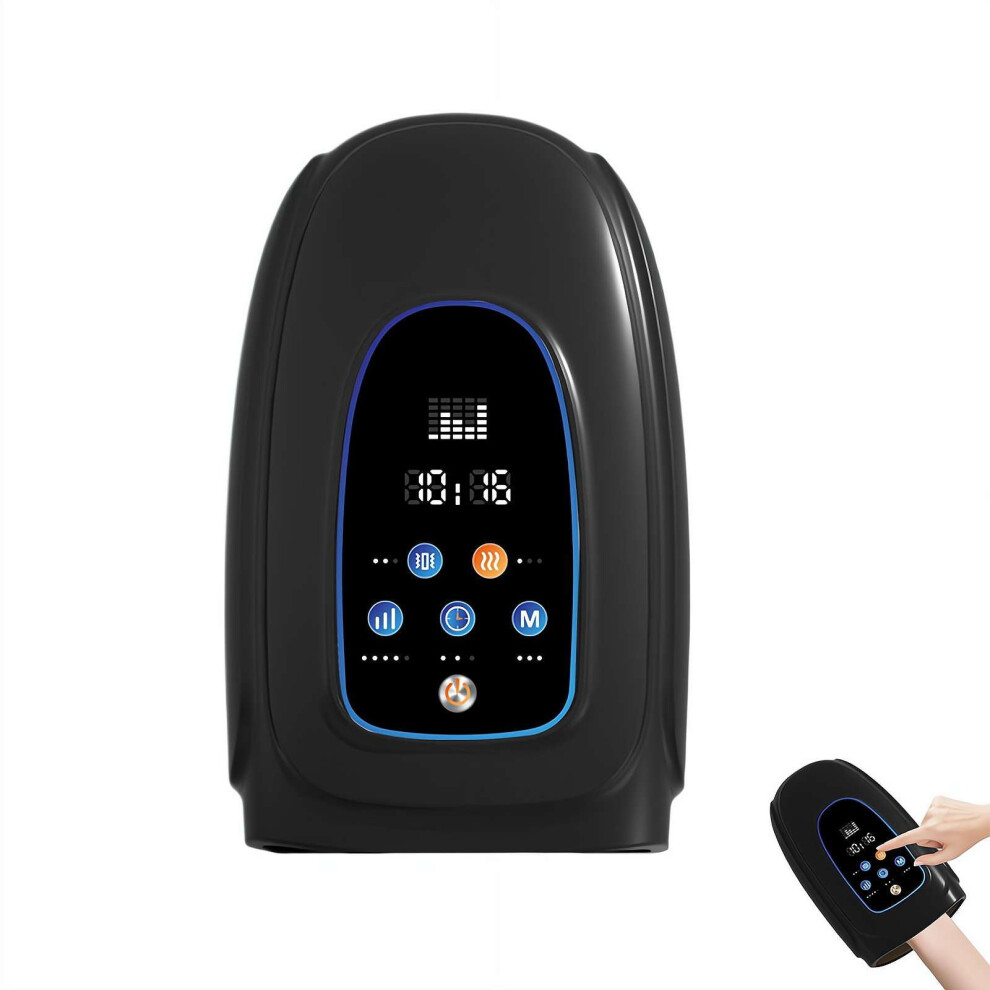 Black/White Cordless Electric Hand Massager With Heat Compression, Rechargeable For Hand, Carpal Tunnel, Fatigue, Portable Hand Wrist Finger Massager