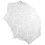 Guarda-chuva decorativo branco com detalhes em renda e aço, pacote com 1 unidade, 48 cm (19 polegadas). 7