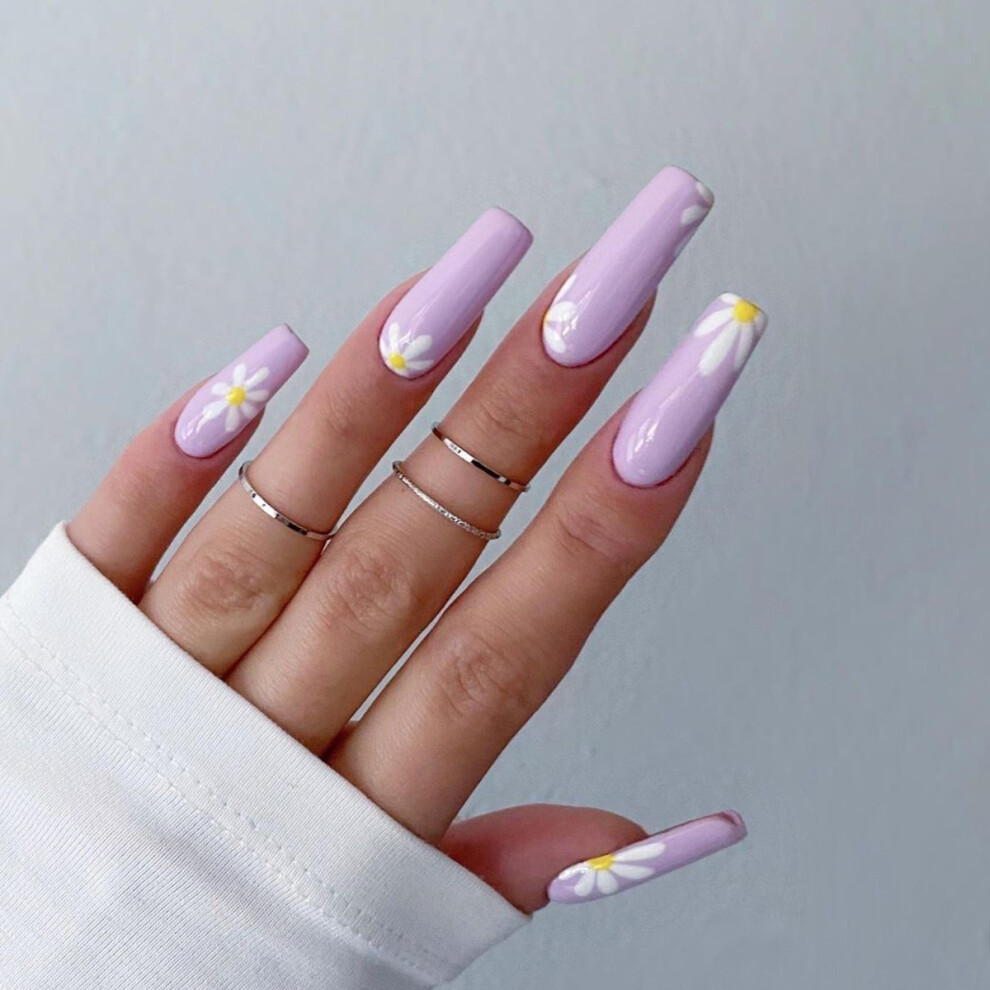 Reach-Tools Peach (Jp1323) 24Pcs Heart Pearl Acrylic Fake Nails