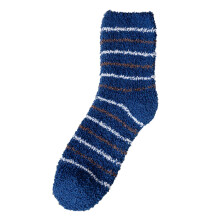 Ankle and Crew Socks Thermal Coral Fleece Stripe Funny Navy