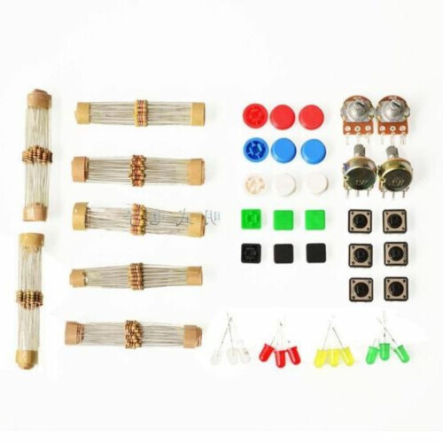 Comprehensive Component Set for Hobbyists, Including LEDs & Tactile Switches for Creating Interactive Devices 1