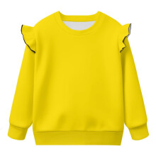 Dziewczęca żółta bluza z kapturem, bluzy z długim rękawem, bluzy z bufiastymi rękawami dla dziewczynek w wieku 3-4 lat, bluzy z kapturem na co