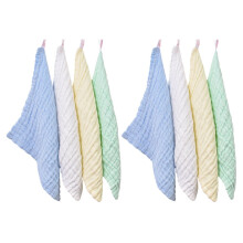 8Pcs Baby Square Washing Towel Cotton Soft Washcloths for Newborn Bathing and Feeding