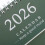 Small2026Ημερολόγιο Γραφείου με Πτυσσόμενη Βάση, Πράσινο, για Γραφείο 7