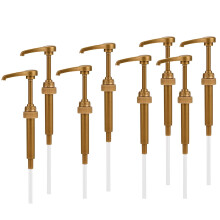 Gold Syrup Pump Dispenser For 750Ml Bottles, Top Kitchen Coffee Bar Tool Fits Liter 750Ml Containers, 2/4/8 Pack 28/410 Press Head Pumps