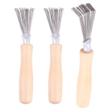 ibasenice Khaki Hair Brush Cleaner Tool for Removing Hair Efficiently Portable Synthetic Material 3pcs