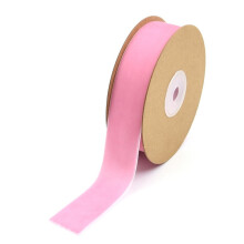 2 Rolls Velvet Ribbon, 1 Inch x 22 Yards/Roll, Classic Elegant Flocked Ribbon for Gift Wrapping, Crafts & Decor, Pink