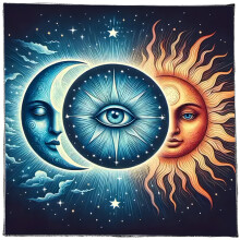 Tarots Tablecloth Flower Moon Sun Pattern Astrology Altars Cloth Divinations Card Table Cloth Tapestry Witchcrafts Supply