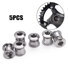 5 Pairs Stainless Steel Bike Chainring Bolts Crankset Bolts Silver for Mountain Bicycle Single Crankset Replacement Parts