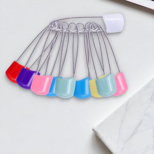 Épingles de sûreté multicolores (grand format) - Lot de 10 1
